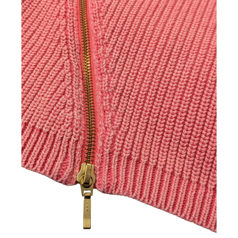 Tyler Boe Mineral Wash Sweater Pink Cotton Gold Zippers V- neck Swancore XS‎ - Picture 2 of 9